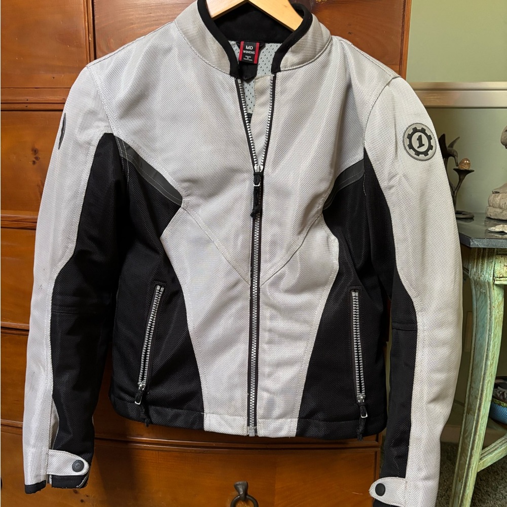 Women’s Black and Gray Mesh Motorcycle Jacket